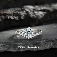 [COD] Cross-border light luxury high-level simulation moissanite one carat diamond ring opening inlaid zircon female