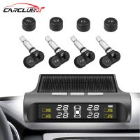 ☫┇♟ TPMS Smart Car Tire Pressure Monitoring System Solar Power Digital TMPS LCD Display USB Auto Security Alarm Tire Pressure Sensor