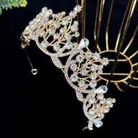 Boomss เจ้าสาวมงกุฎหรูหรา Rhinestone Wedding Crown Women Pageant Hair Jewelry Bride Gift