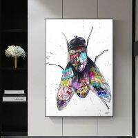 Modern Wall Art แมลง Fly Graffiti Art โปสเตอร์พิมพ์บทคัดย่อภาพวาดผ้าใบภาพผนังสำหรับห้องนั่งเล่น Home Cuadros Decor,ที่ไม่ซ้ำกันและสไตล์งานศิลปะสำหรับบ้านของคุณ