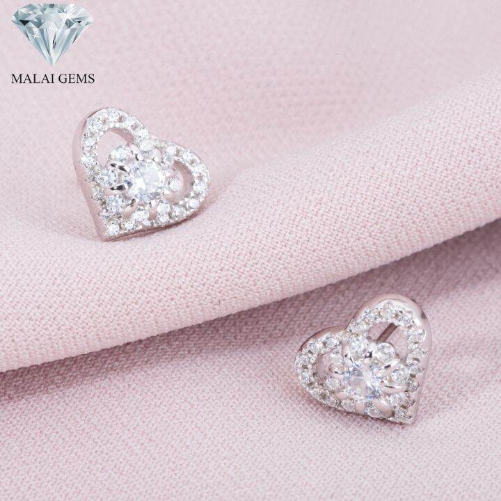 malai-gems-ต่างหูเพชร-เงินแท้-silver-925-เพชรสวิส-cz-เคลือบทองคำขาว-รุ่น-295-1ea77900-แถมกล่อง-ต่างหูcz-ต่างหูเงินแท้