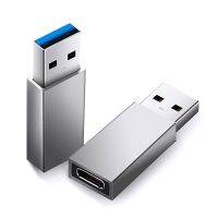 USB A To Type C Adapter Female To USB 3 Male Converter for EU Charger Mi Notebook OnePlus Huawei Honor Small Silver Short