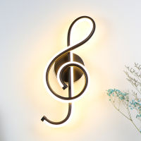 22W LED Wall Lamp Bedroom Beside Wall Light Music Clef Shape Home Indoor Living Room Decoration Lighting AC90-260V BlackWhite