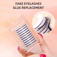 10 Pieces Glueless Fake Eyelashes Self Adhesive Strip Line Waterproof Reusable 40mm with Operation Board