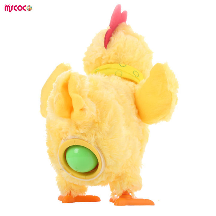 mscoco-ของเล่นตุ๊กตาไก่วางไข่ไก่กำมะหยี่บ้าพร้อมเสียงเครื่องดนตรีของเล่นตุ๊กตาของขวัญสำหรับเด็กวัยหัดเดินวันเกิด