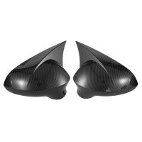 Car Carbon Fiber Ox Horn Rearview Side Glass Mirror Cover Trim Frame Side Mirror Caps for Seat Ibiza Mk4 2009-2017