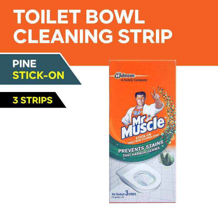 Mr. Muscle StickOn Toilet Bowl Cleaning Strip 3s Pine Beyond Heallth