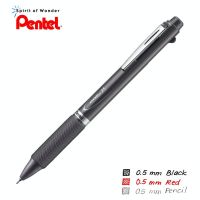 Pentel Energel 2S ปากกาพร้อมดินสอกด เพนเทล 0.5mm (หมึกดำ + หมึกแดง + ดินสอ) ด้ามสีเทา