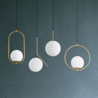 Nordic Glass Ball จี้ไฟ industriel แขวนโคมไฟหรูหราทองเงินทองเหลือง Art KITCHEN Ho Hoop Decor จี้ Lamp