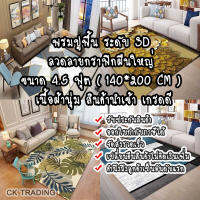 nonlup  006 พรมปูพื้น ระดับ 3D ลวดลายกราฟิกผืนใหญ่ ขนาด 4.5 ฟุต ( 140*200 CM ) เนื้อผ้านุ่ม สินค้านำเข้า เกรดดี