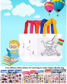 12 Pieces Coloring Goodie Bags Reusable Party Favor Bags Graffiti Goodie  Bags Color Your Own Art Goodie Bags for Birthday Party