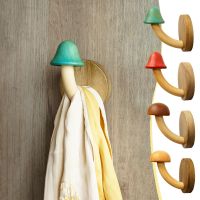 【YF】 Wood Coat And Hat Hook Punch  Solid Log Hanger Door Behind The