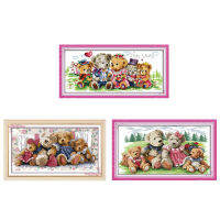 Bear family cross-stitch kit animal Handmade DIY cross stitch sets stitching embroidery craft needlework wall home decoration