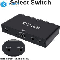 ตัวแปลง Av เป็น HDMI,อะแดปเตอร์แปลงรองรับ2AV เป็น HDMI RCA เป็น HDMI