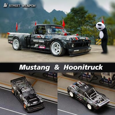 SW 1:64 1965 Mustang Hoonicorn RTR 1977 F150 Hoonitruck Alloy Diorama Car Model Collection Miniature Street Weapon Die-Cast Vehicles