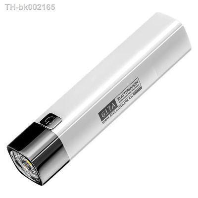 ❣✙¤ Strong Light Mini USB Rechargeable Outdoor Waterproof Small Flashlight Walking Portable Household Lighting Torch Sliver Lamp
