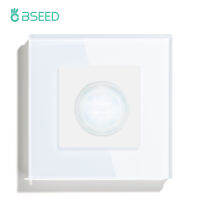 BSEED Human Body Sensor Switch Wall Lamp Switch 90℃ Infrared Motion Detector Crystal Galss Frame EU Standard Light Switches