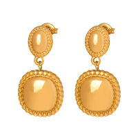 Upingi-Minimalist เครื่องประดับสแตนเลส18K Gold Plated hypoallergenic Square Drop ต่างหูสำหรับ womenc474or