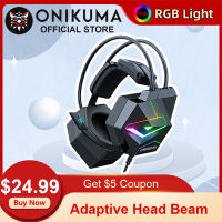 ONIKUMA X20 Gaming Headphones with Dynatic RGB Lighting 3.5mm 7.1 Surround Wired Earphone Game Headset for Computer PC Gamer