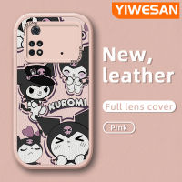 YIWESAN เคสสำหรับ Xiaomi Poco M4 Pro 5G Redmi Note 11T 5G Note 11S 5G เคสการ์ตูนน่ารัก Kuromi เคสโทรศัพท์หนังดีไซน์ใหม่บางกันกระแทกเคสซิลิโคนนิ่มบางเคสป้องกันเลนส์เต็มรูปแบบเคส