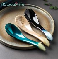 Creative Japanese Ceramic Spoon Household Chinese Soup Spoons Cute Eating And Drinking Spoons Serving Spoon For Kitchen Supplies Serving Utensils