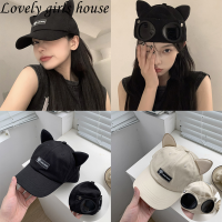 【♡Lovely girls house♡】หมวกเบสบอลแนวสตรีทแว่นตาวินเทจสำหรับผู้ชายผู้หญิงหมวกแนวโน้มแฟชั่นฮิปฮอปหมวกบังแดดกีฬาการเดินทางกลางแจ้ง