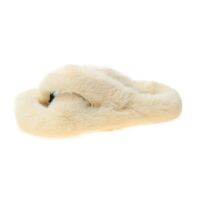 20212020 Winter Women Slippers Faux Fur Fully Wrapped Sole Vamp Furry Slippers Black Female Warm Flats Large Size Slides Cozy Home