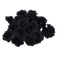 【cw】20 Pcs Black Rose Artificial Silk Flower Party Wedding House Office Garden Decor DIY Promotion ！