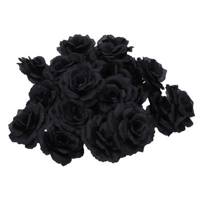20 Pcs Black Rose Artificial Silk Flower Party Wedding House Office Garden Decor DIY