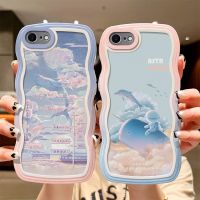 INS Wave Side Apple 6/7/8 เคสโทรศัพท์ 6Plus Ultra Thin Cartoon Scrub 7Plus All Inclusive Anti-Fall Soft Shell Woman