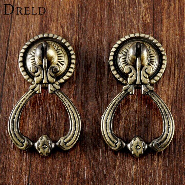 Dreld 2pcs Antique Brass Furniture Handles Vintage Cabinet Knobs And Handles Door Closet Cabinet 2170