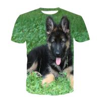 2022 Personalized 3D Printing German Shepherd T-Shirt Boy Girl Cute Young Dog Clothes Summer Fashion German Shepherd T-Shirt