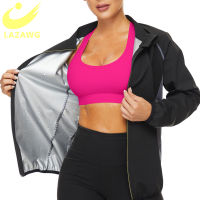 LAZAWG Woman Sweat Body Shaper Shapewear Gym Sauna Weight Loss Workout Waist Trimmer Shirts Long Training Clothes Fat Burner Top