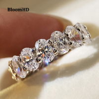 BloomHD 5 CtตัวตัดสดใสEternity Band 925เงินสเตอร์ลิงรัสเซียCZ Moissanite Simulant Sz 5-10