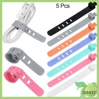 IHBNEP หูฟังแบบสายที่แขวนสิ่งของ5ชิ้น USB สายรัดสายไฟสายหูฟังโทรศัพท์อุปกรณ์ตรวจจับคลิปหนีบสายม้วนสายเคเบิล4รู