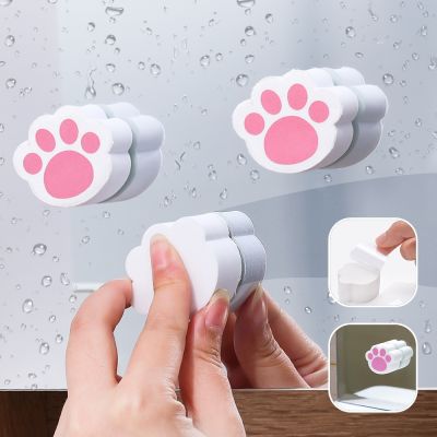 【hot】 Mirror Glass Claw Adhesive Cleaning Cats Sponge Brushes Cleaner Faucet Bathtub