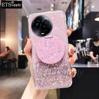 เคสโทรศัพท์11X Realme 5G ประกายดาวดวงจันทร์กระจกโปร่งใสซิลิโคนนิ่มป้องกันการหล่นด้านหลัง Realme 11 11X เคส