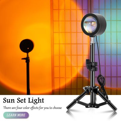 Sunset Projection Lamp Rainbow Atmosphere Led Night Light Sunset Light For Home Bedroom Background Wall Youtube USB Table Lamp