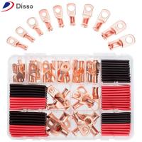 DISSO 100Pcs AWG8 6 4 2 ปลั๊กลวดทองแดง ขั้วต่อแบตเตอรี่ ทนทานสำหรับงานหนัก ขั้วต่อขั้วต่อวงแหวน กล่องกระจายสินค้า