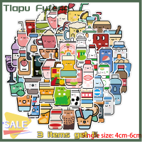 Tlapu สติกเกอร์เครื่องดื่มแต่งรสน่ารักฤดูร้อน50ชิ้นสติ๊กเกอร์ตกแต่งเครื่องดื่มลายการ์ตูนทำจากพีวีซี