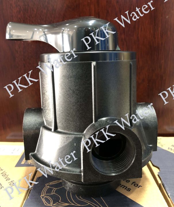 manual-valve-f56a2-runxin-วาล์วควบคุมถังกรองน้ำ-หัวคันโยกก้านดำ-หัวคาร์บอน