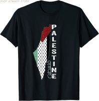 2021ใหม่ฤดูร้อนพิมพ์ลายผู้ชายเสื้อยืดแผนที่ Palestinian