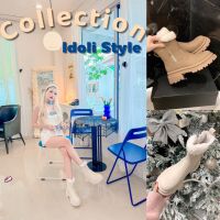 Idoli style รองเท้าบูทแนวเกาหลี รองเท้าหุ้มข้อ พร้อมส่งในไทย