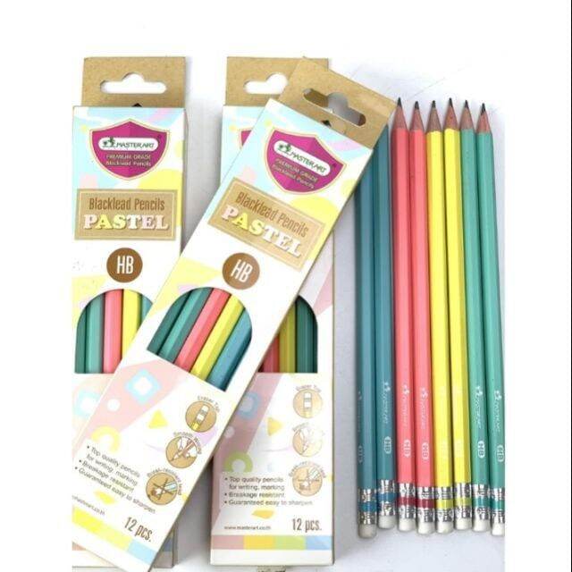 masterart-ดินสอ-ดินสอhb-ดินสอไม้-hb-มาสเตอร์อาร์ต-รุ่นสีพาสเทล-ดินสอhb-สีพาสเทล-สีหวาน-จำนวน-12-แท่ง-กล่อง