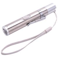 USB Rechargeable LED Laser Flashlight High Quality Powerful Mini LED Torch Pen Design Hanging Flash Light With Metal Clip