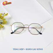 Kính giả cận gọng kim loại lục giác G90-123-142