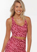 Scrunched Front Zebra Sports Bra / 062137