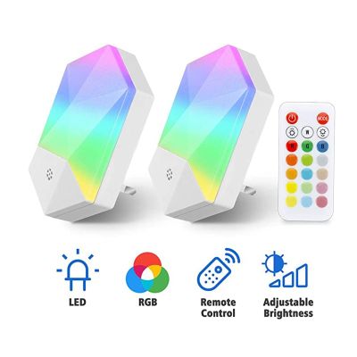 1/2 Pcs RGB Night Light 16 Colors LED Remote Control Dimmable Night Lights EU/US/UK Plug For Baby Kids Room Bedroom Wall Lamp Night Lights