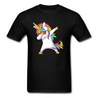 Punk Style Dabbing Unicorn T Shirts Oversized Normal Short Sleeve 100% Cotton Round Neck MenS Garment