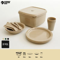 กล่องข้าวปิคนิค ชุดปิคนิค จานชามแคมป์ปิ้ง New Product "PICNIC SET" Camping Collection Set 37 Pcs.